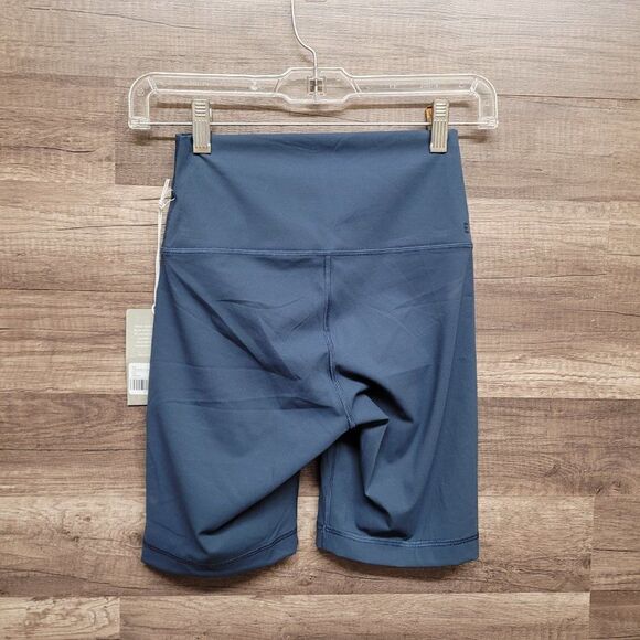 Everlane Blue Atlantic The Perform Bike Short Size XS High Rise Pocket Women's - Picture 6 of 15